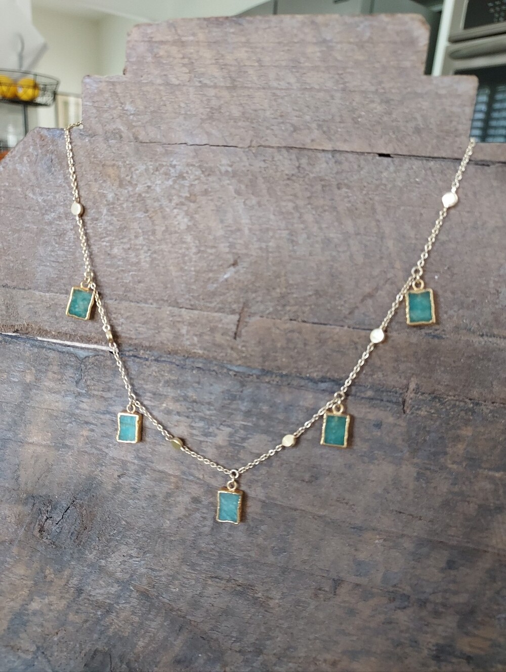 Missoma Choker Necklace with  Amazonite Stone Charms